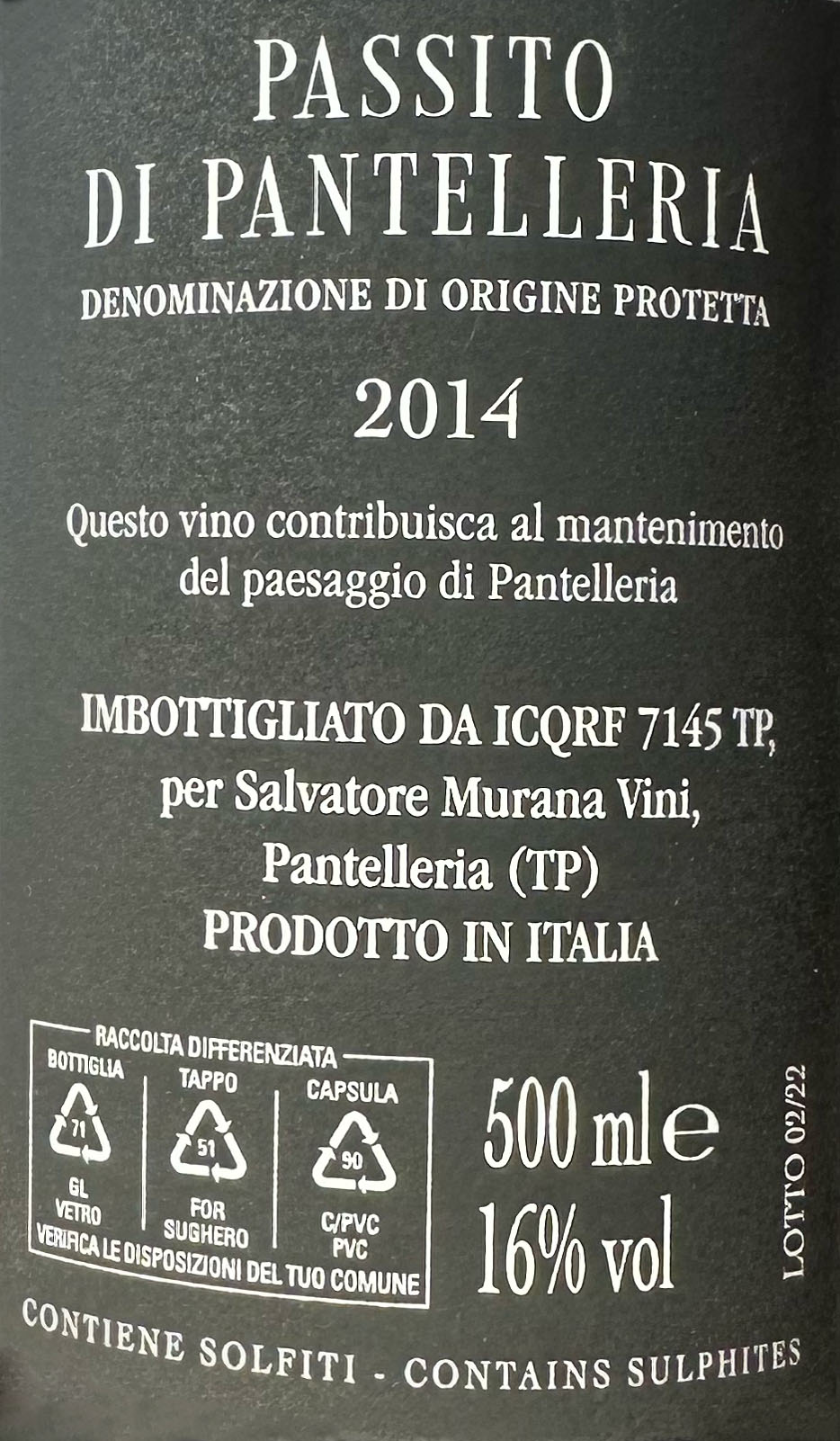 Isola - Passito di Pantelleria annata 2014